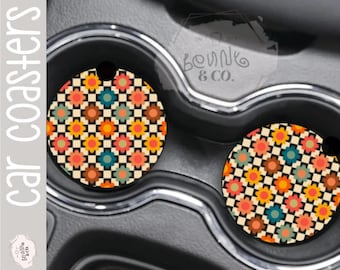 70&#39;s Floral Car Coaster