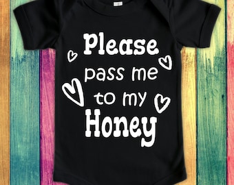 Pass Me To Honey Cute Grandma Baby Bodysuit, Tshirt or Toddler Shirt Special Grandmother Gift or Pregnancy Announcement