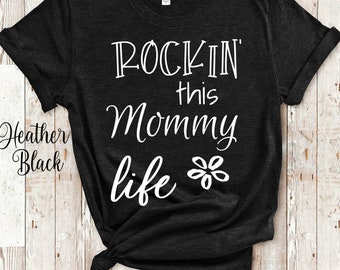 Rockin Dies Mama Leben Tshirt Geschenk von Tochter Sohn - Lustige Mama Shirt Geschenke für Mama