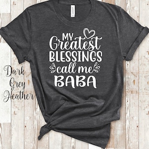 My Greatest Blessings Call Me Baba Grandma Tshirt Ukrainian Grandmother Gift Idea for Mother's Day, Birthday, Christmas or Pregnancy Reveal