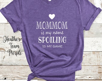 Mommom Is My Name Grandma Tshirt Spezielle Großmutter Geschenkidee für Muttertag, Geburtstag, Weihnachten oder Schwangerschaftsmitteilung