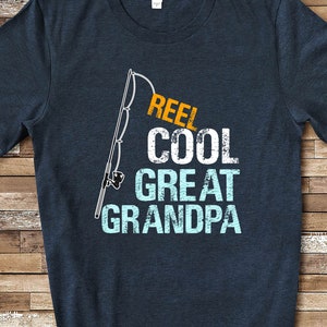 Reel Cool Great Grandpa Shirt Tshirt Great Grandpa Gift from Granddaughter Grandson Birthday Christmas Fathers Day Gifts for Great Grandpa