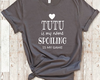 Tutu Is My Name Grandma Tshirt Hawaii Hawaiian Grandmother Gift Idea for Mother&#39;s Day, Birthday, Christmas or Pregnancy Reveal Announcement