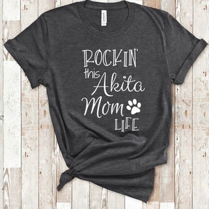 T-shirt Femme Akita Mom Ou Akita Dad - Col En V Pour Propriétaire De Chien Akita