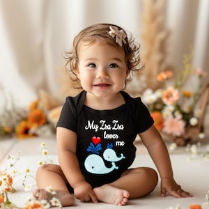 Zsa Zsa Loves Me Cute Whale Baby Bodysuit, Tshirt or Toddler Shirt Poland Polish Grandmother Gift or Pregnancy Reveal Announcement