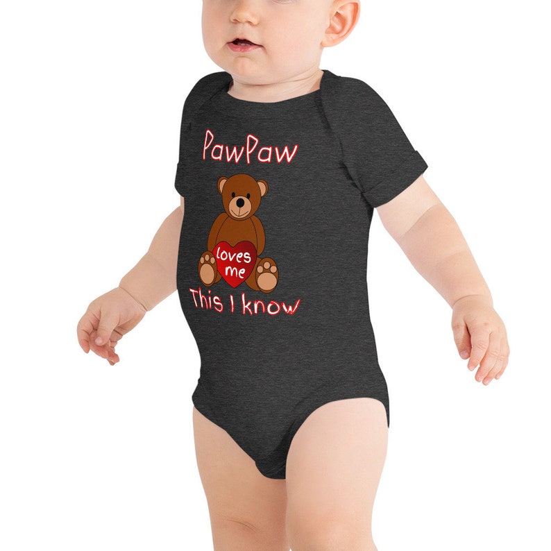 PawPaw Loves Me Cute Grandpa Baby Onesie \u00ae Bodysuit Unique Grandfather Gift to Granddaughter or Grandson Can Be Custom Personalized