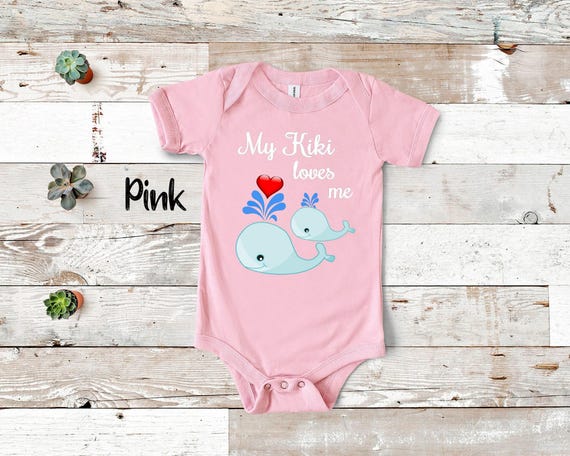 Kiki Loves Me Cute Whale Baby Bodysuit, Tshirt or Toddler Shirt