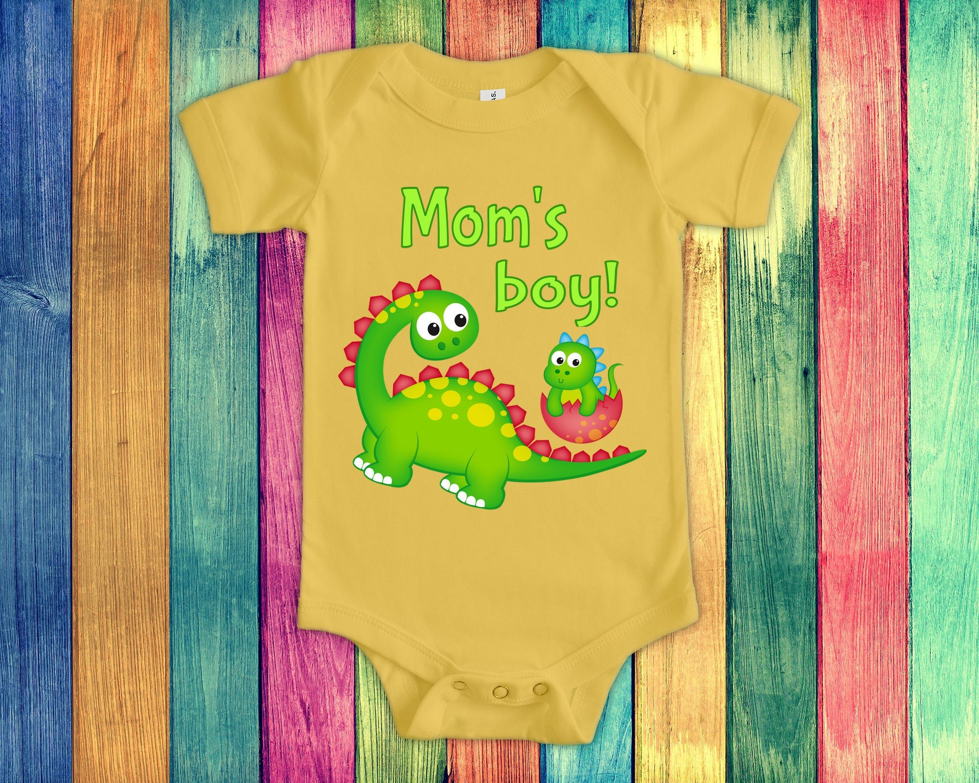 Buy Mom's Boy Cute Mom Name Dinosaur Baby Bodysuit, Tshirt or Toddler Shirt  for a Special Mother Gift or Pregnancy Reveal Announcement Online in India  