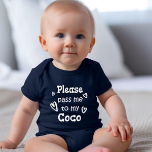 Pass Me To Coco Cute Grandma Baby Bodysuit, Tshirt or Toddler Shirt Special Grandmother Gift or Pregnancy Announcement