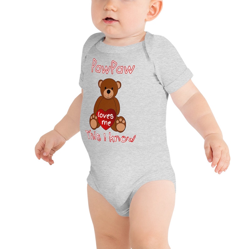 PawPaw Loves Me Cute Grandpa Baby Onesie \u00ae Bodysuit Unique Grandfather Gift to Granddaughter or Grandson Can Be Custom Personalized