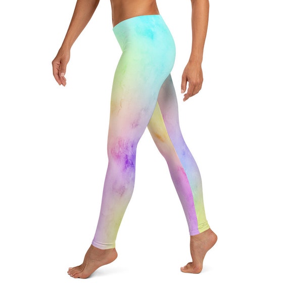 Pink Yellow Blue Purple Pastel Rainbow Leggings for Women Great for  Everyday Wear, Fitness Workout and Yoga -  Canada