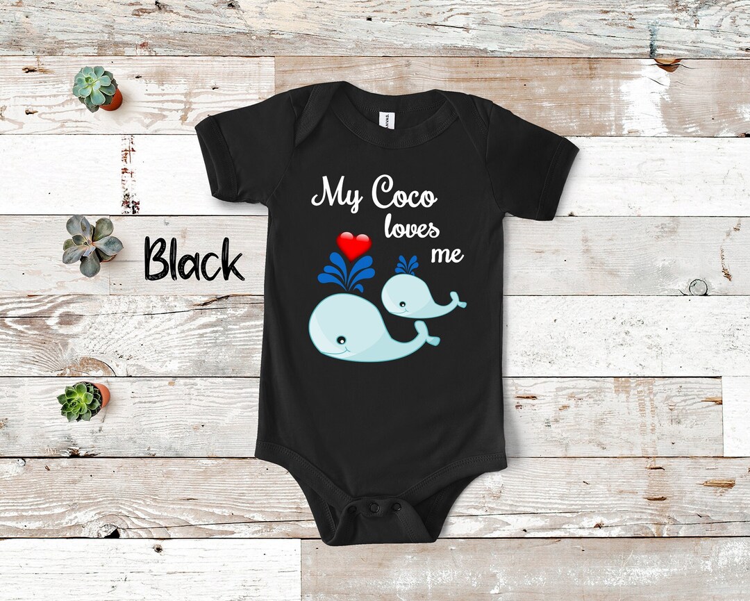 Buy Coco Loves Me Cute Whale Baby Bodysuit, Tshirt or Toddler Shirt Special  Grandmother Gift or Pregnancy Reveal Announcement Online in India