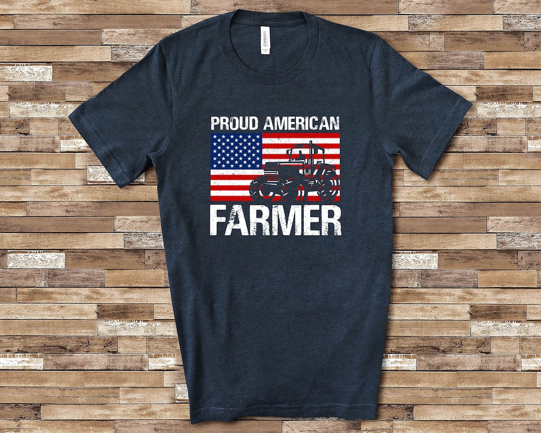 Proud American Farmer Shirt Farming Tractor T Shirt Great for Birthday ...