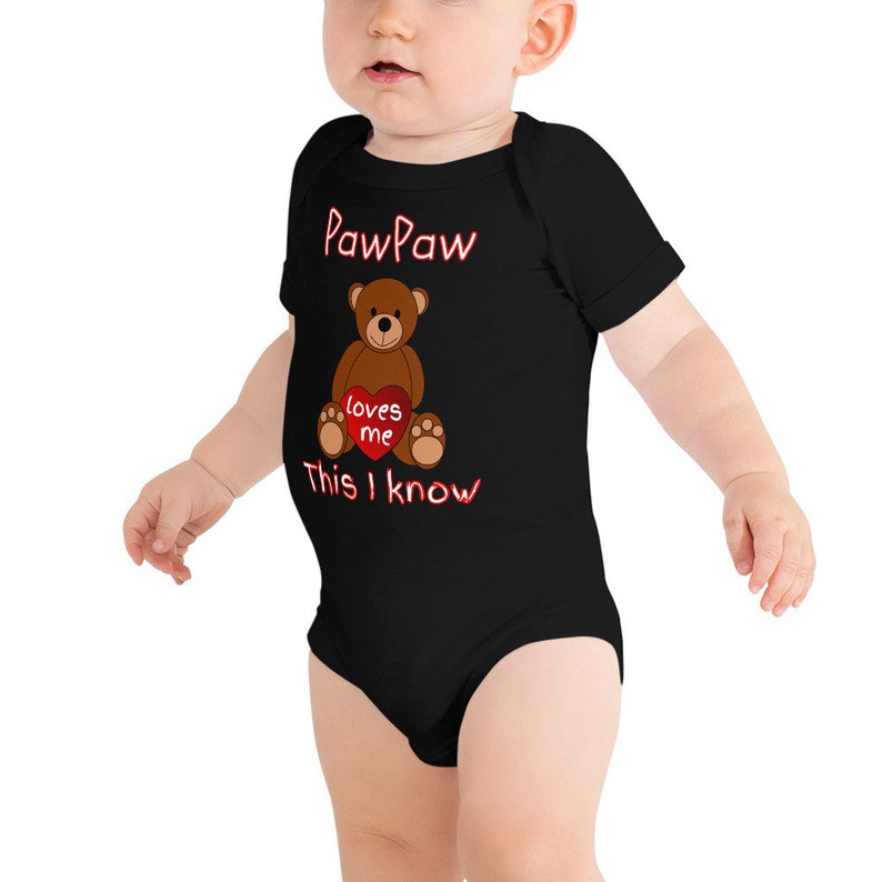 PawPaw Loves Me Cute Grandpa Baby Onesie \u00ae Bodysuit Unique Grandfather Gift to Granddaughter or Grandson Can Be Custom Personalized