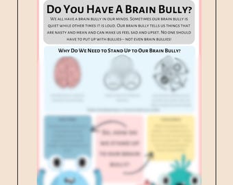 Coping with Anxiety & Fear, Premade CBT and DBT Tool, Cognitive Behavioral Therapy Activity, Thinking Errors, Kids Mental Health Worksheets
