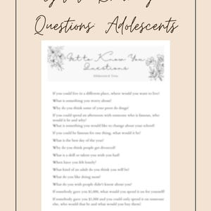 Premade Therapy Questions for Teens - 20 Rapport-Building Questions for Adolescent Counseling Sessions