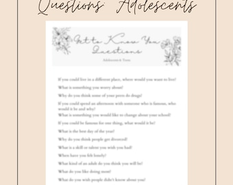 Premade Therapy Questions for Teens - 20 Rapport-Building Questions for Adolescent Counseling Sessions