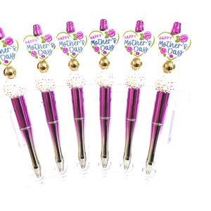 Cadeaux pour la fête des Mères - Magnifique stylo perlé pour la fête des Mères - Idée cadeau parfaite pour maman - Cadeau - et argent - Stylos perlés - Stylos glam -
