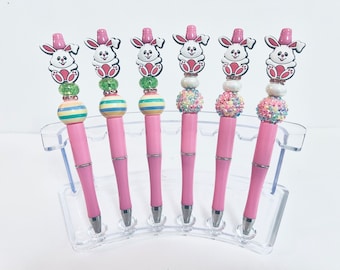Easter Pens| Bunny Pink Pens| Spring Beaded Pens| Gifts| Custom Pens| Planner or Journal Pens|