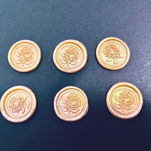 Flower Gold Wax Seals Self Adhesive Wax Seals Perfect For Envelopes Embellishments And More Wax Seal Stickers Stationary Wax Seals Set of 6