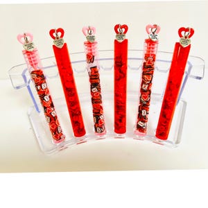 Misturas para coqueteleira - Frascos de coração com pingente - Mistura de confete - Cartão e enfeites Shaker Bits - 2 frascos por pedido