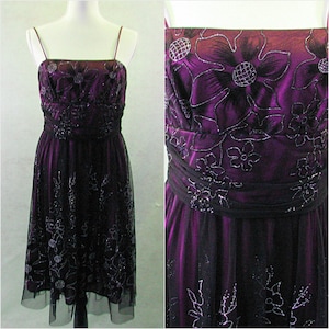 Short Party Dress Wedding Party Dress Special Event Dress Prom Dress Graduation Homecoming Tulle Dress Evening Dress Purple & Black Lace