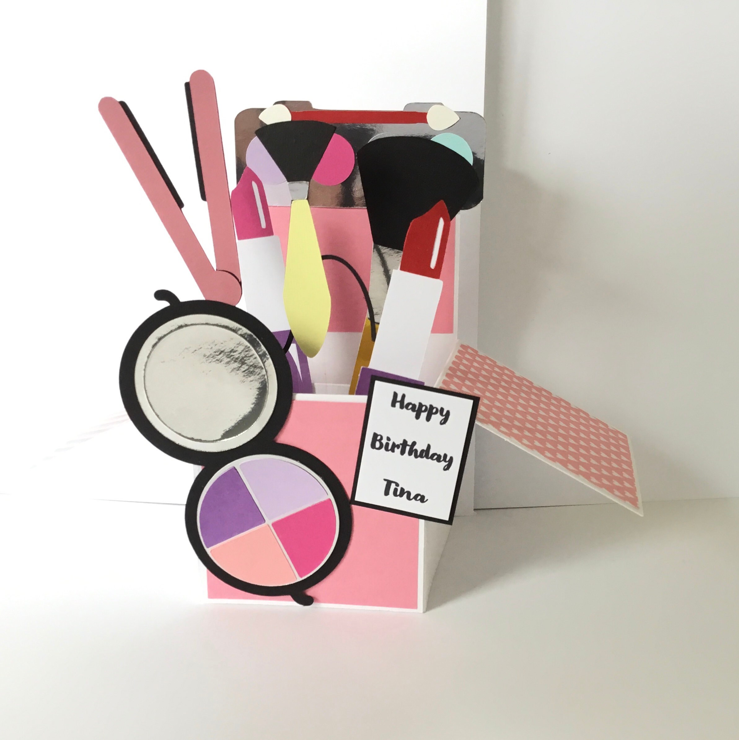 Handmade make up /lipstick personalised pop up card Etsy