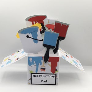 Handmade painter/decorator personalised pop up card