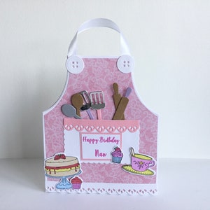 Handmade personalised apron card