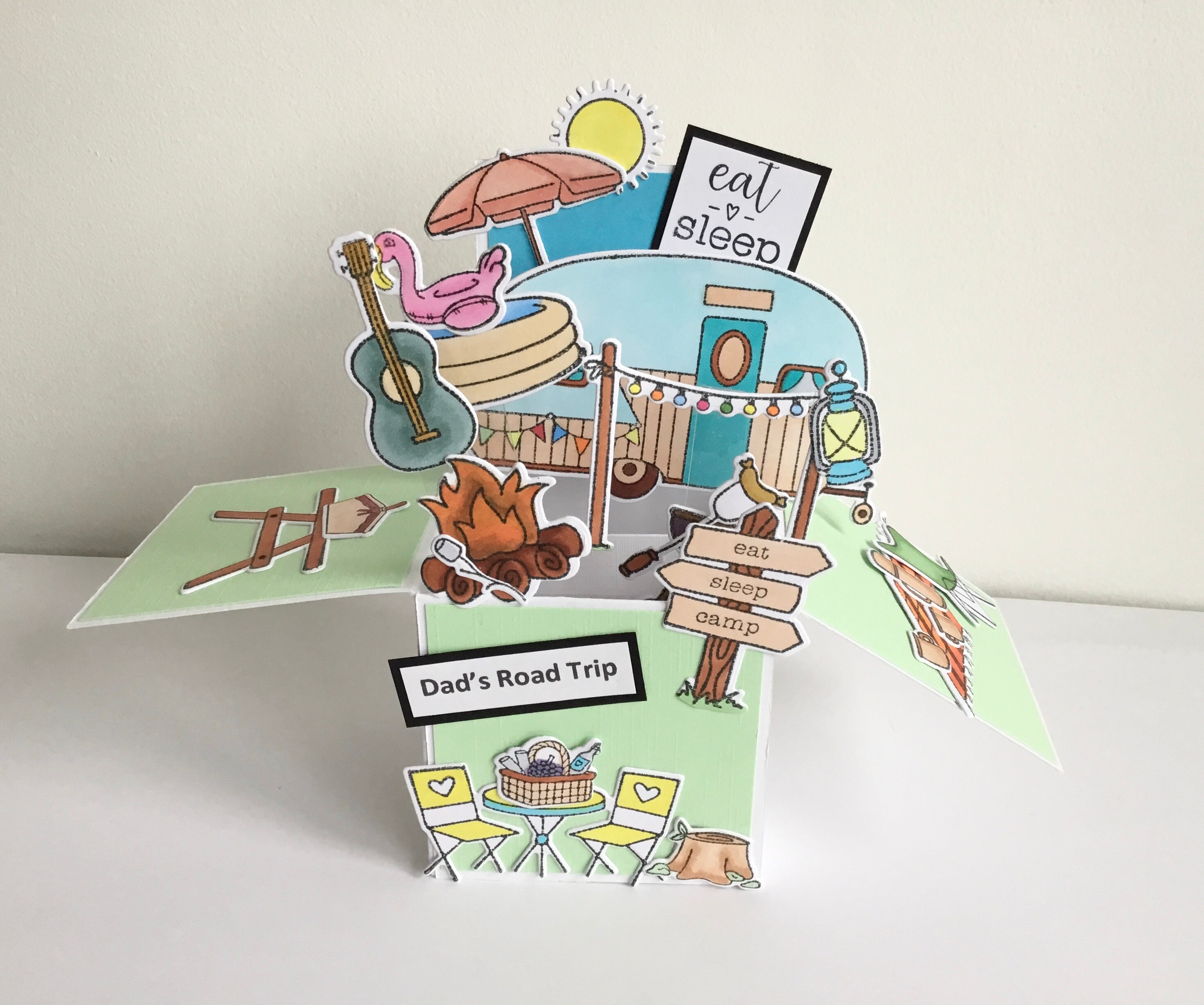 Handmade Caravan Pop up Card Etsy UK