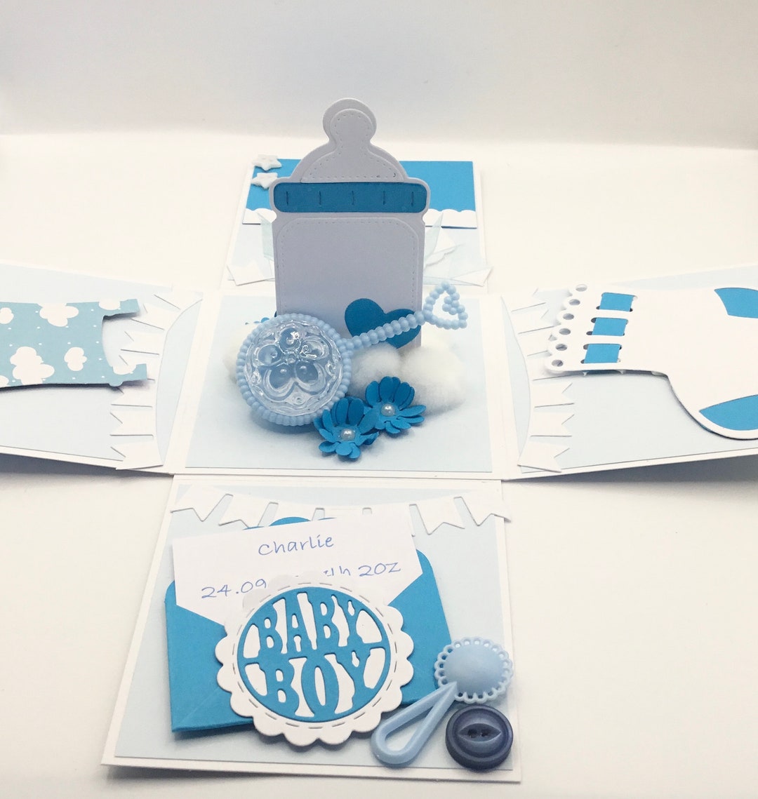Handmade Baby Boy Exploding Box - Etsy