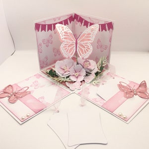 Handmade personalised butterfly exploding box