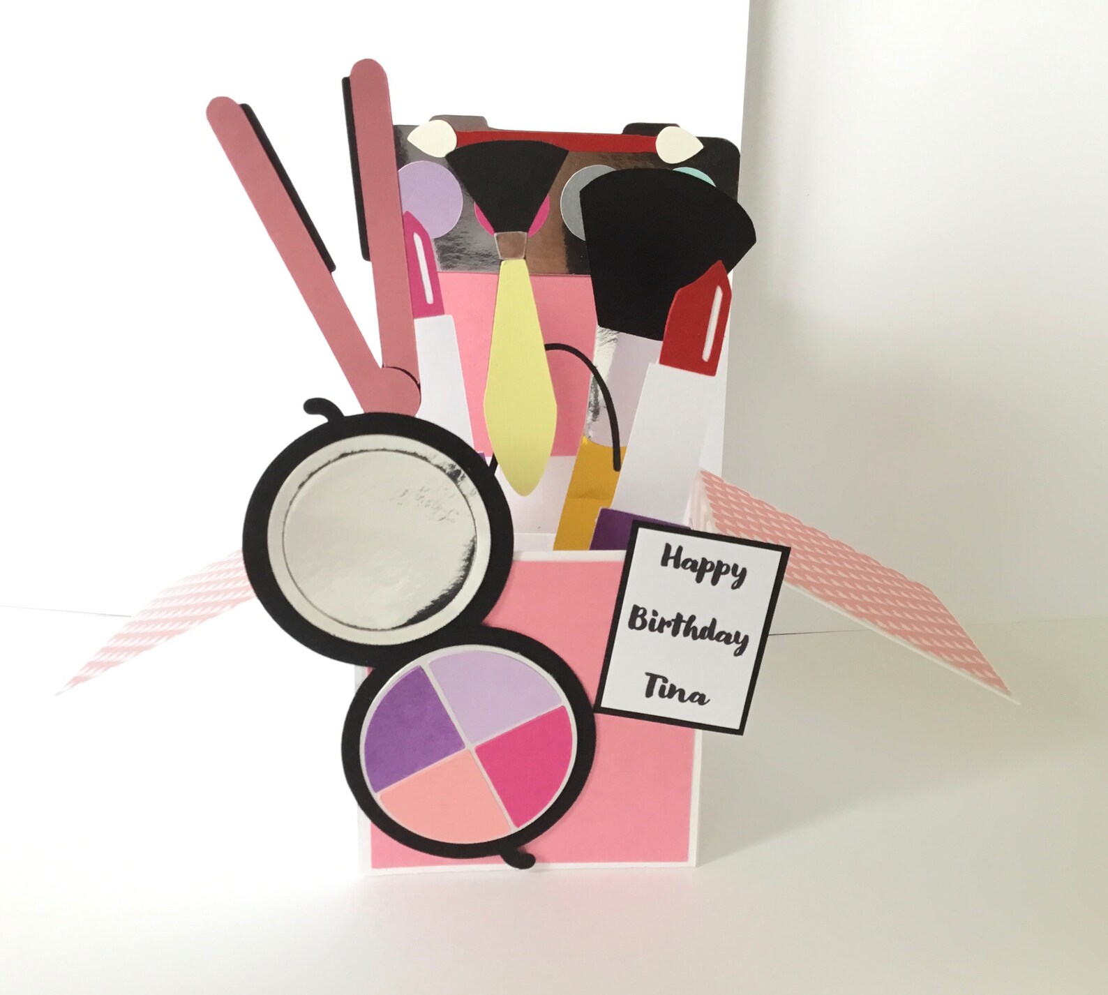 Handmade make up /lipstick personalised pop up card Etsy