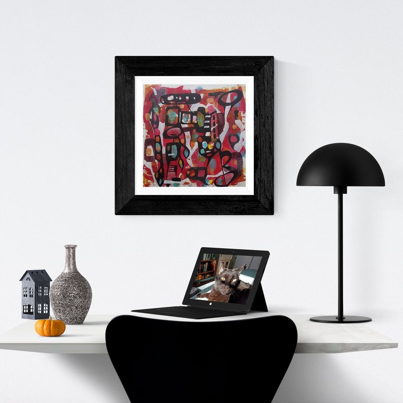 Original Wall Art Funky Wall Art Whimsical Art Abstract Etsy