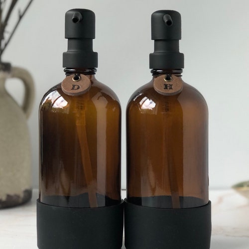 Glass Kitchen Soap Dispenser Set 16oz Hand and Dish Soap Etsy