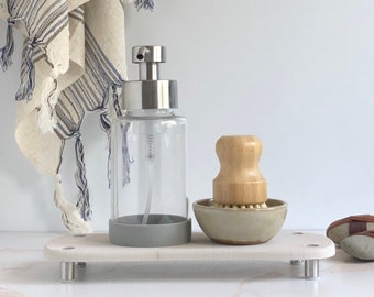 Dispenser di sapone schiumogeno in vetro da 12 once con manicotto in silicone