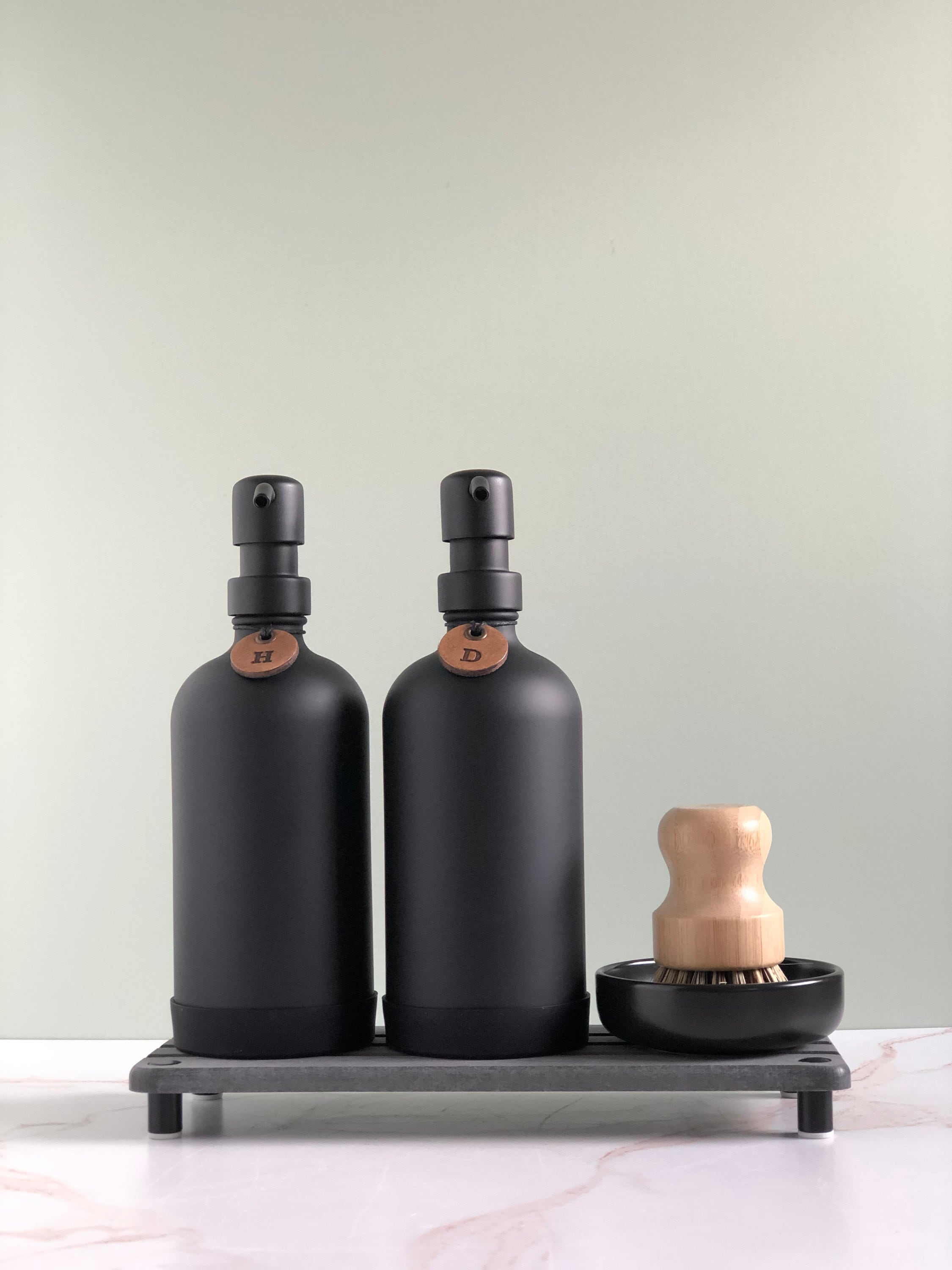 Glass Soap Dispenser with Silicone Sleeve: 16oz Apothecary Bottle