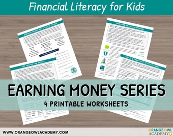 Money Worksheets for Kids - "Earning Money Series" - 4 Printable Files