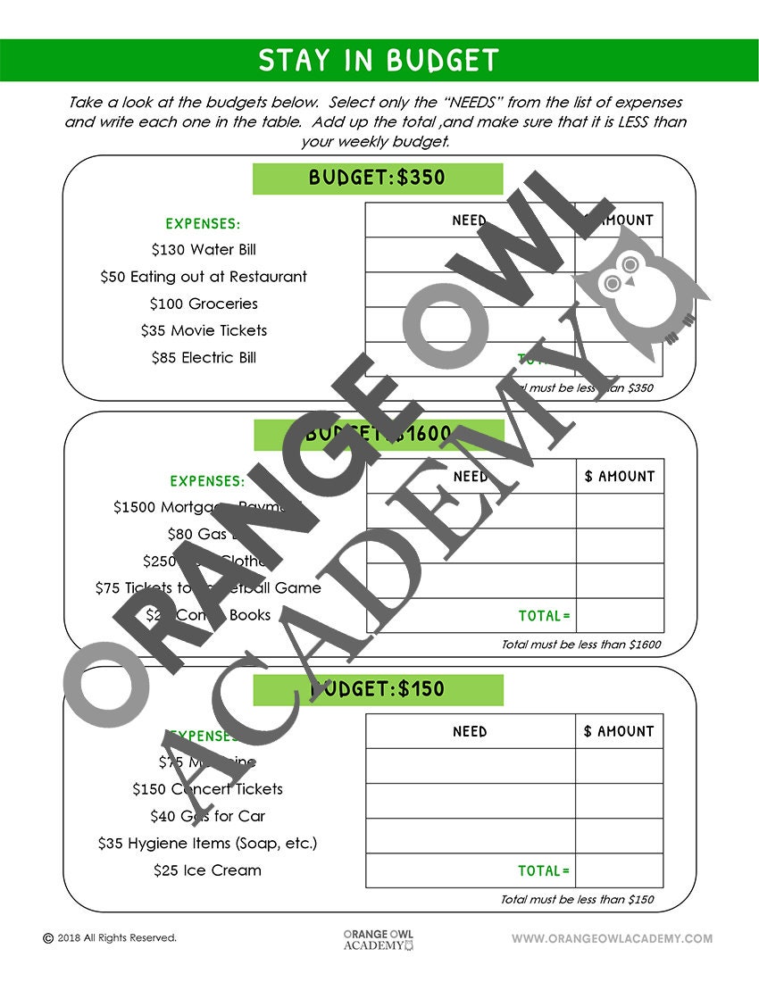 Money Worksheets for Kids – Financial Literacy Starter Set (2 Printable ...
