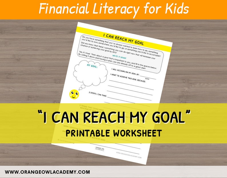 Money Worksheet for Kids I Can Reach My Goal image 1