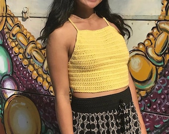 Crochet halter top / custom/ summer top / handmade knit