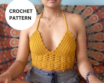 Summer Bralette Crochet PDF Pattern / Jazmine Bralette / Crochet Top / Crochet Crop top/ Made to Measure