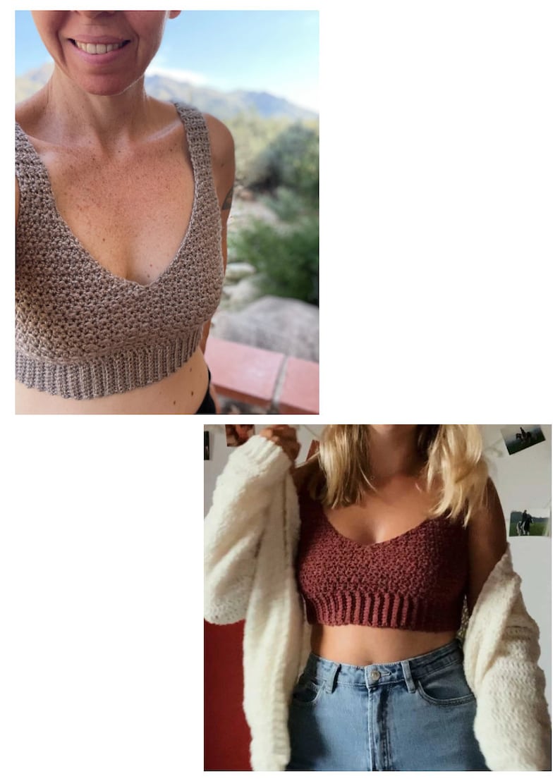 Crochet Top PATTERN / Sienna Bralette Crop Top Made to Measure Pattern image 7