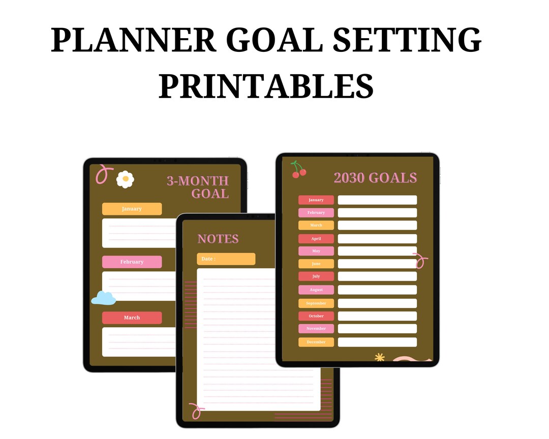 Planner Goal Setting Printable Goal Planner Printable 2023 New Year