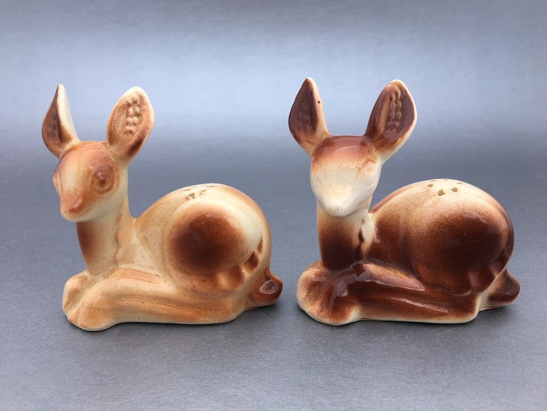 Deer Salt and Pepper ShakersVintageMid CenturyForest Etsy