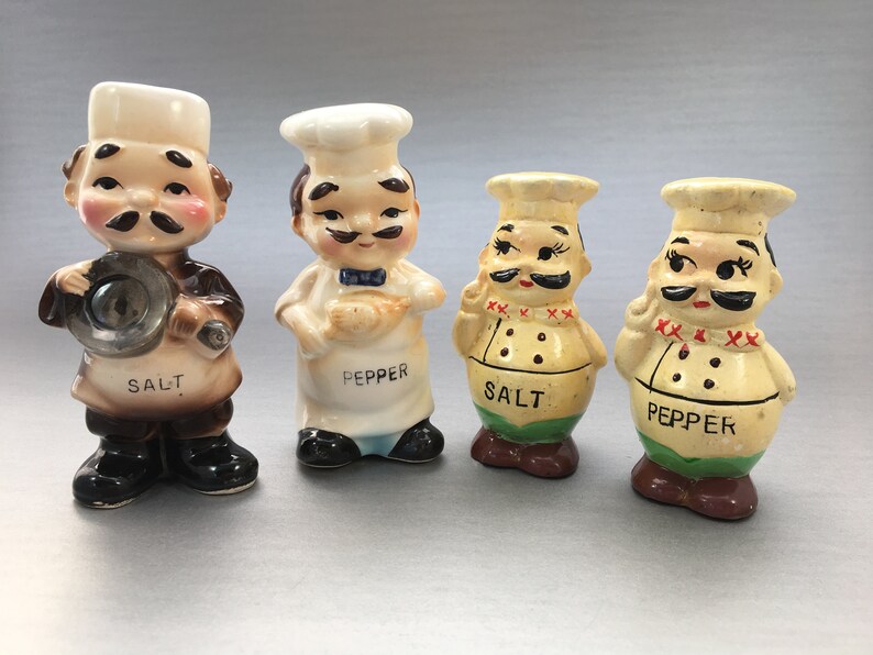 Chef Salt and Pepper Shakersmid Centuryvintagemade in Etsy