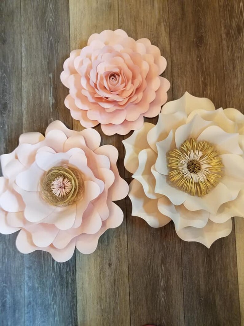 Giant 7PC 3D Paper Wall Flower Grouping/salon Decor/ Spa Etsy