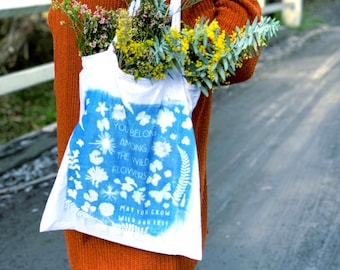 Cyanotype Tote Bag DIY Kit: Eco-Friendly Market Bag