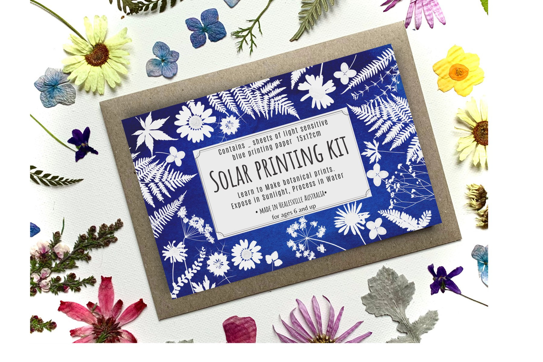 32pcs A5 cianotipia kit,Carta da disegno solare con pannello in PVC Stampa solare Set di carta da stampa naturale per Progetti di artigianato artistico fai da te per adulti