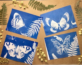 Cyanotype stencil kit , Sun printing kit Butterfly edition